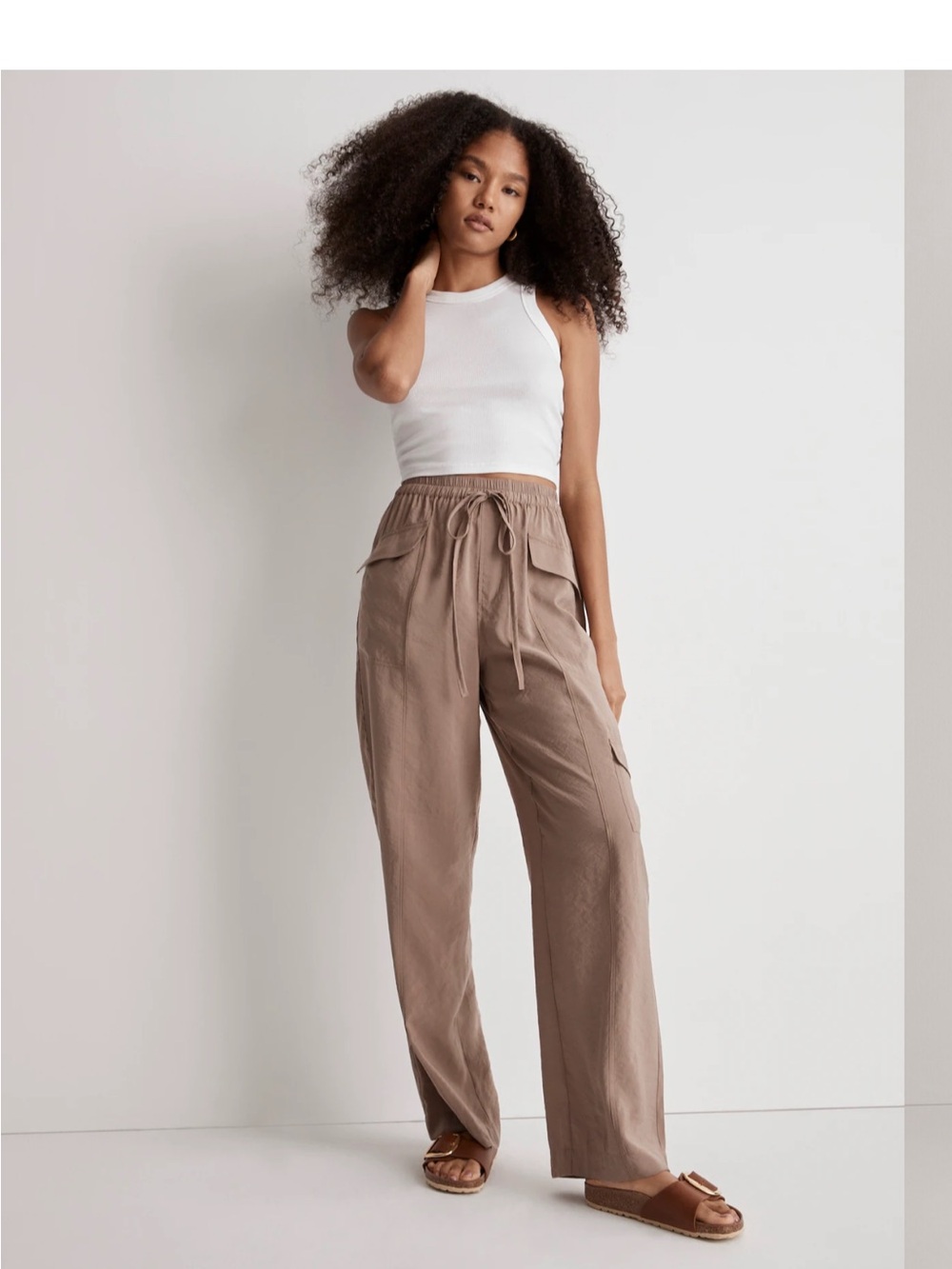 Madewell Softdrape Straight-Leg Cargo Drawstring Pants